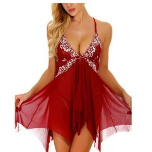 women's Sexy Lace Lingerie Nightwear Ladies Babydoll Sleepwear Dress
